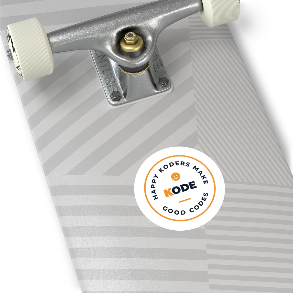 Happy Koders Sticker in White