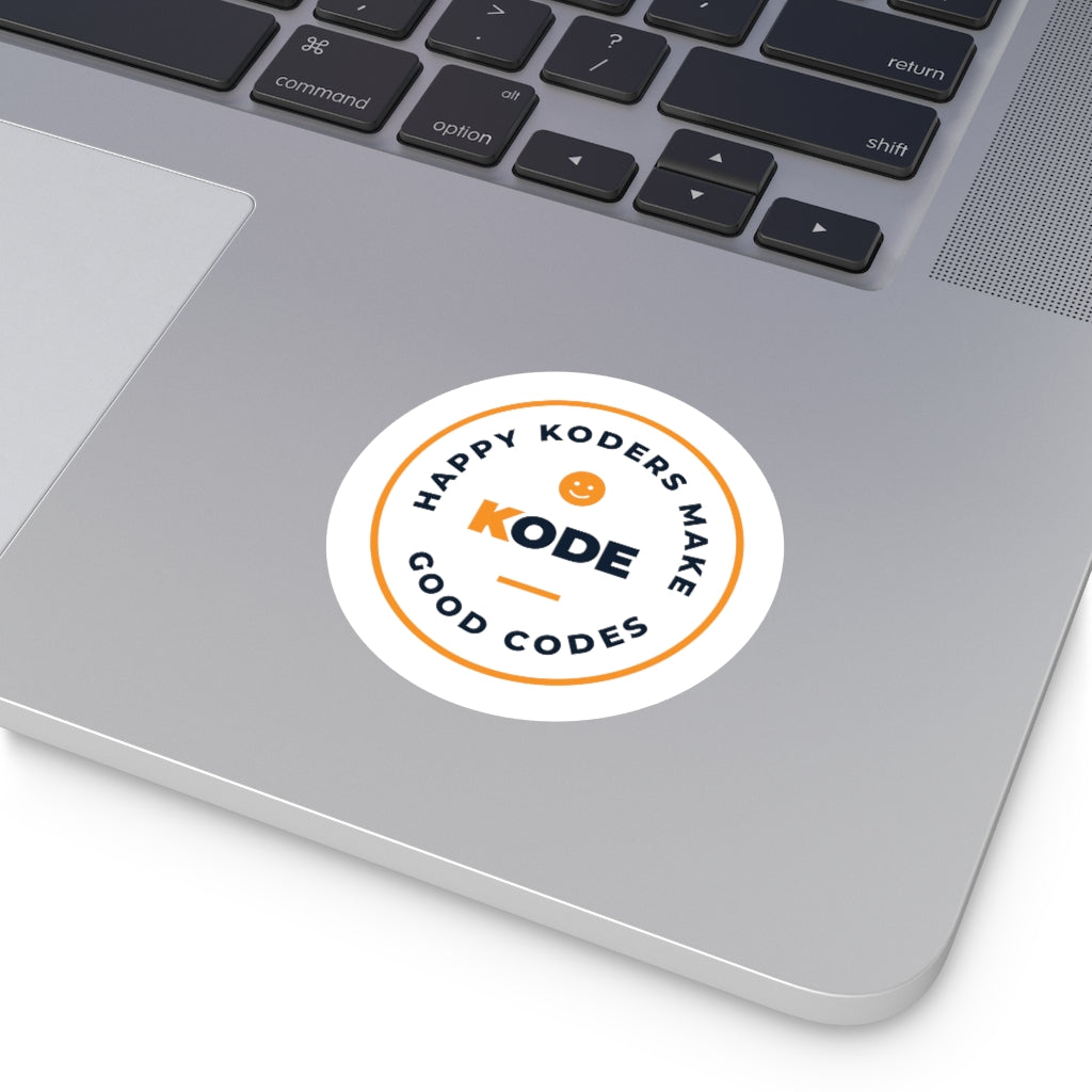 Happy Koders Sticker in White