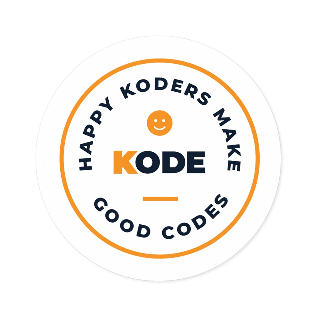 Happy Koders Sticker in White
